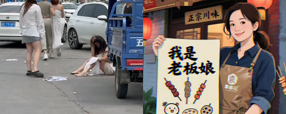 唐山鸦鸿桥袁记串串香老板娘裴视明勾搭人妻老公 原配把活春宫照做成海报 报复性公开小三偷情视频