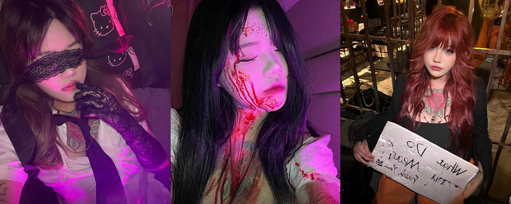 浙江宁波慈溪纹身小妹在网上卖私密照 紫色的氛围感就想肏死她 巨奶搭配渔网最合适用来打飞机