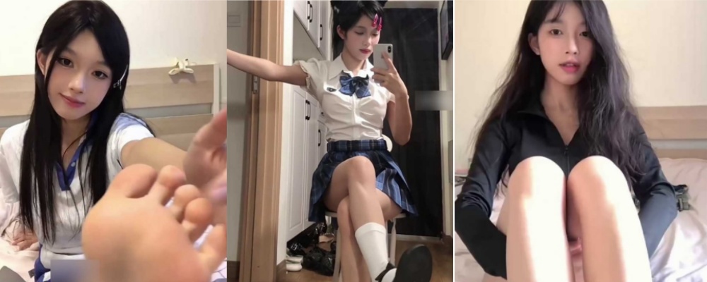 足控福利 玉足女神 晴天小猪 大长腿白袜子娇嫩小脚丫足交四连发