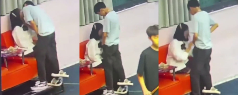 台球馆内学生情侣上演户外调情 当众热吻不够甚至还上演口交绝技 女生反差至极
